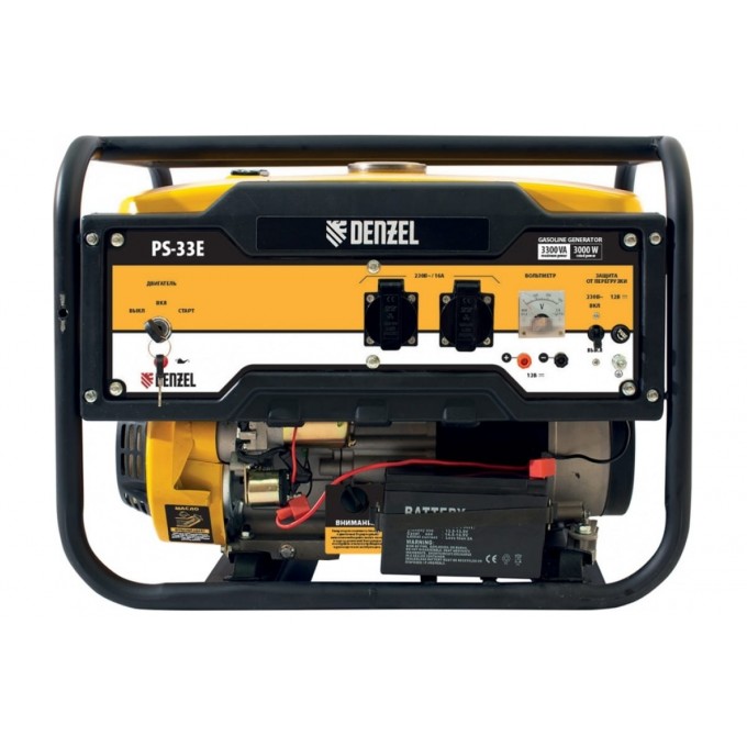 Генератор бензиновый DENZEL PS-33E, 3,3 кВт, 230В, 15 л, электростартер 10533879 Генератор бензиновый DENZEL PS-33E, 3,3 кВт, 230В, 15 л, электростартер 10533879